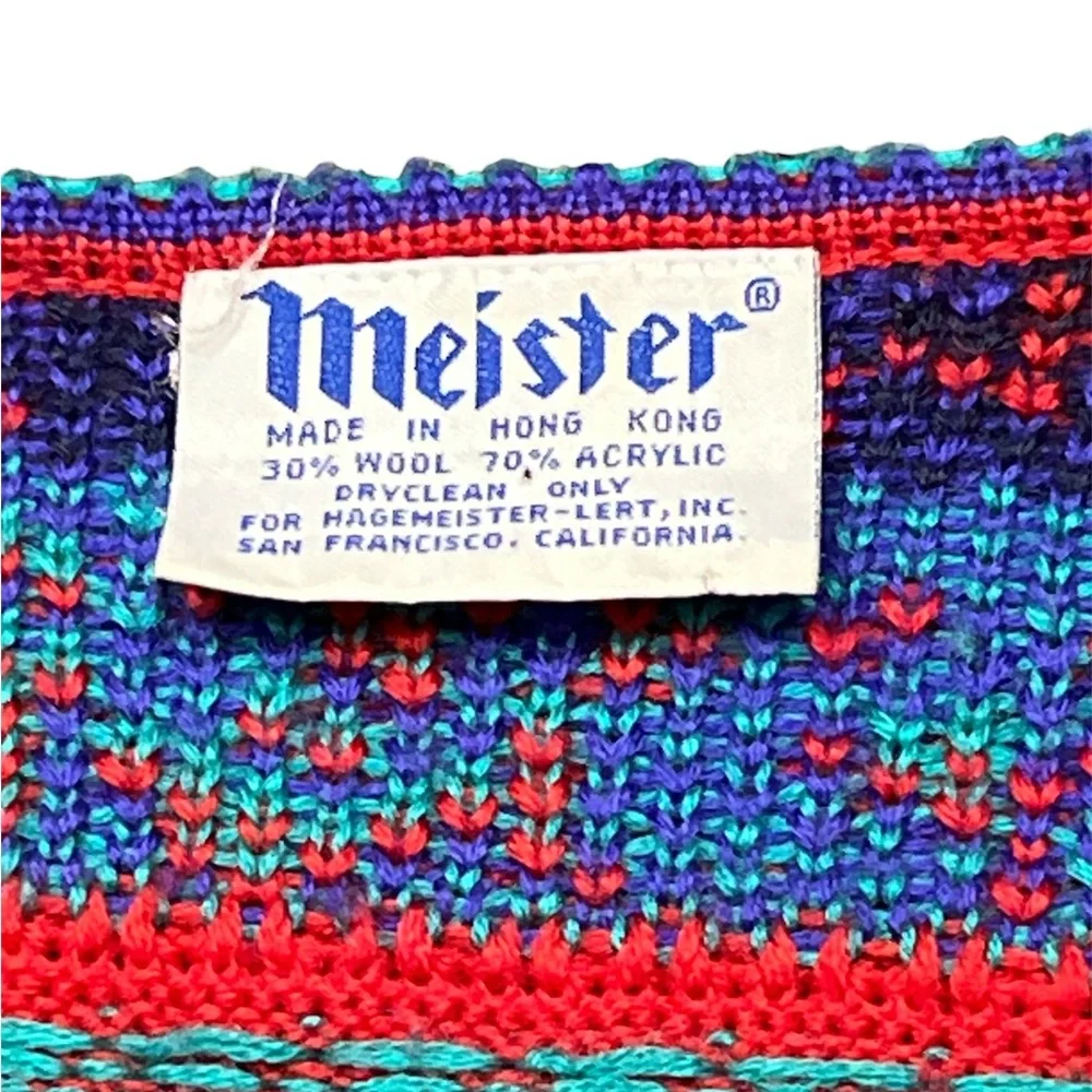 Vintage Meister Women’s Wool Knit Boxy Button Closure Cardigan Size M - Picture 5 of 6